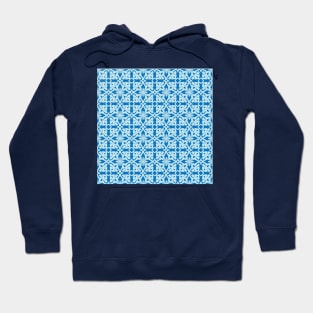 Ethnic Pattern Blue and White Medieval Irish Celtic Tiles Hoodie